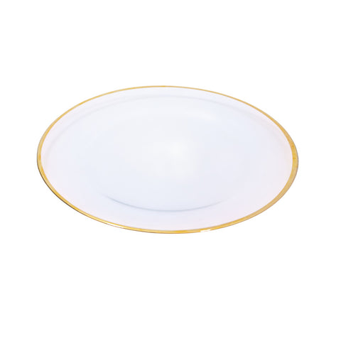 ASSIETTE TRANSPARENT REBORD DORE GM 6 PCS L'Atelier de Dadi - vaisselle de luxe - Dakar - Senegal