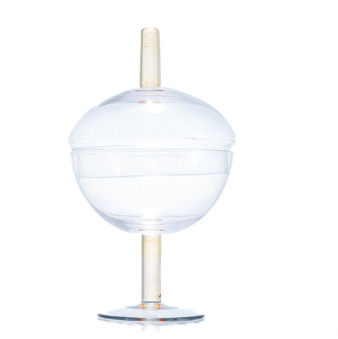 BONBONNIÈRE EN VERRE COUPE TRANSPARENTE DORÉE - L'Atelier de Dadi - vaisselle de luxe - Dakar - Senegal