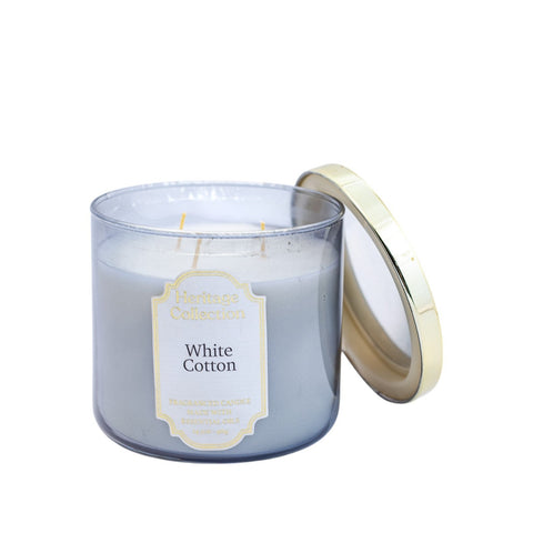 BOUGIE SENTEUR WHITE COTTON 411g L'Atelier de Dadi - vaisselle de luxe - Dakar - Senegal