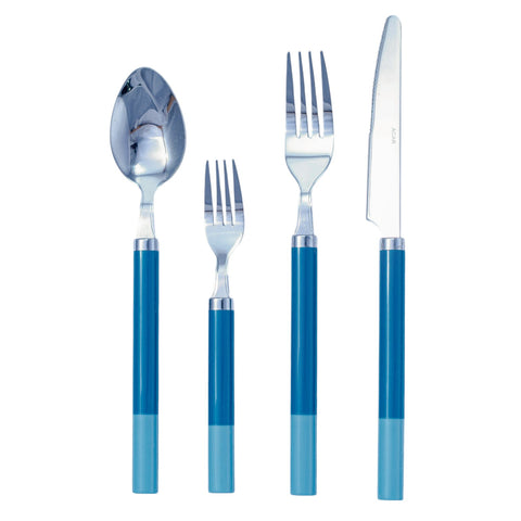 COUVERT 24 PIECES BLEU ARGENTE L'Atelier de Dadi - vaisselle de luxe - Dakar - Senegal