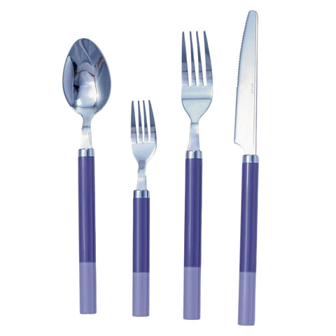 COUVERT 24 PIECES MAUVE ARGENTE L'Atelier de Dadi - vaisselle de luxe - Dakar - Senegal