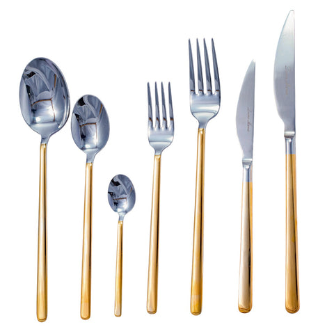 COUVERT 36 PCS ARGENTE DORE L'Atelier de Dadi - vaisselle de luxe - Dakar - Senegal