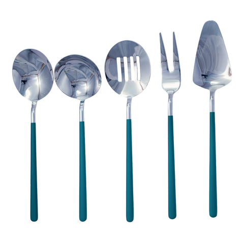 COUVERT 5 PCS ARGENTE VERT L'Atelier de Dadi - vaisselle de luxe - Dakar - Senegal