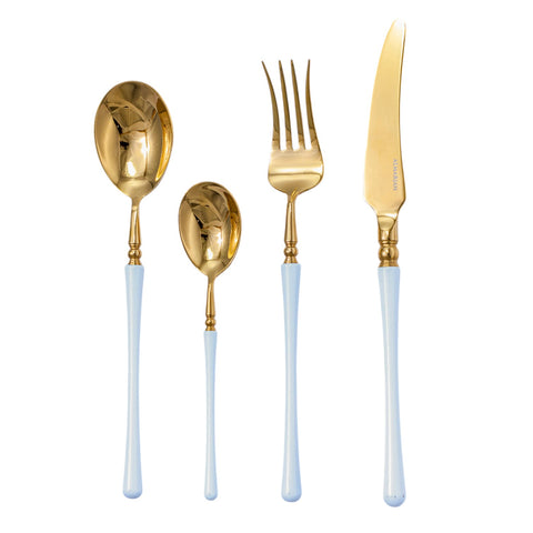 COUVERT DE SERVICE 4 PCS BLANC DORE L'Atelier de Dadi - vaisselle de luxe - Dakar - Senegal