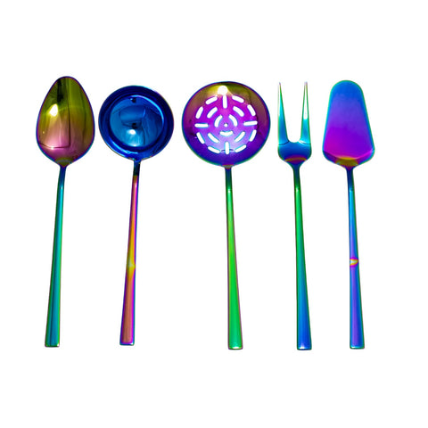 COUVERT DE SERVICE 5 PCS ARC EN CIEL L'Atelier de Dadi - vaisselle de luxe - Dakar - Senegal