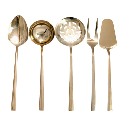 COUVERT DE SERVICE 5 PCS DORE L'Atelier de Dadi - vaisselle de luxe - Dakar - Senegal