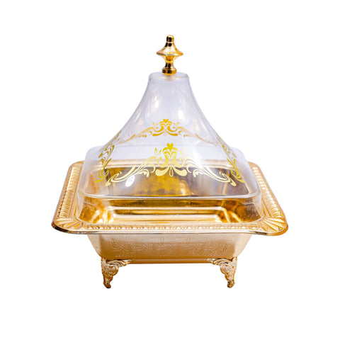 DATTIER METAL GM DORE COUVERCLE ACRYLIQUE TRANSPARENT DORE L'Atelier de Dadi - vaisselle de luxe - Dakar - Senegal