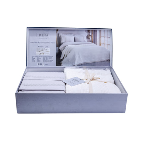 DRAP 5 PCS GRIS CLAIR BEIGE IRINA HOME L'Atelier de Dadi - vaisselle de luxe - Dakar - Senegal