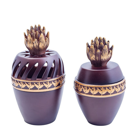 ENCENSOIR 2 PCS ROUGE BORDEAU L'Atelier de Dadi - vaisselle de luxe - Dakar - Senegal