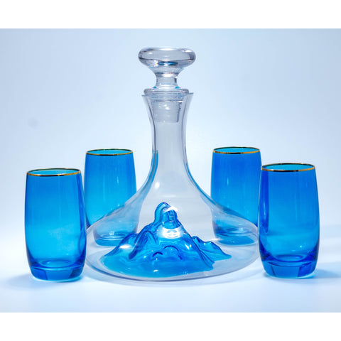 ENSEMBLE CARAFE 7 PCS ICEBERG BLEU - L'Atelier de Dadi - vaisselle de luxe - Dakar - Senegal