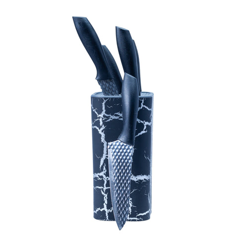 ENSEMBLE COUTEAU NOIR ARGENTE 6 PCS L'Atelier de Dadi - vaisselle de luxe - Dakar - Senegal