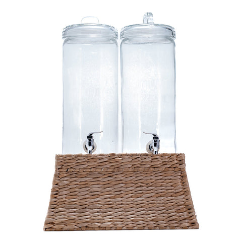 Fontaine Duo Transparente avec Support Panier - 2L - L'Atelier de Dadi - vaisselle de luxe - Dakar - Senegal