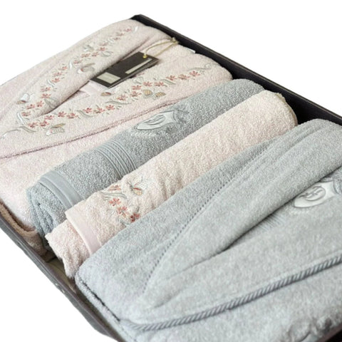 PEIGNOIR DUO GRIS ROSE - L'Atelier de Dadi - vaisselle de luxe - Dakar - Senegal