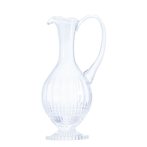 PICHET TRANSPARENT AVEC PIED ET MOTIFS TRAITS VERTICAUX - L'Atelier de Dadi - vaisselle de luxe - Dakar - Senegal