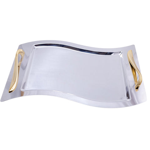 PLATEAU DE SERVICE OVALE RECTANGLE ARGENTE DORE L'Atelier de Dadi - vaisselle de luxe - Dakar - Senegal