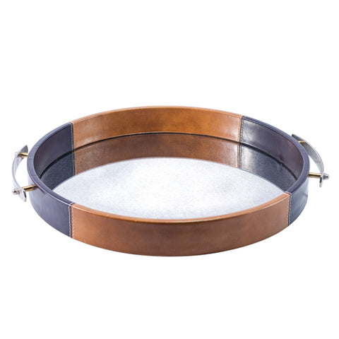 PLATEAU DE SERVICE ROND MIROIR MARRON NOIR L'Atelier de Dadi - vaisselle de luxe - Dakar - Senegal