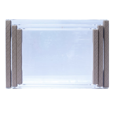 PLATEAU DE SERVICE 
TRIO MARRON ROND - L'Atelier de Dadi - vaisselle de luxe - Dakar - Senegal