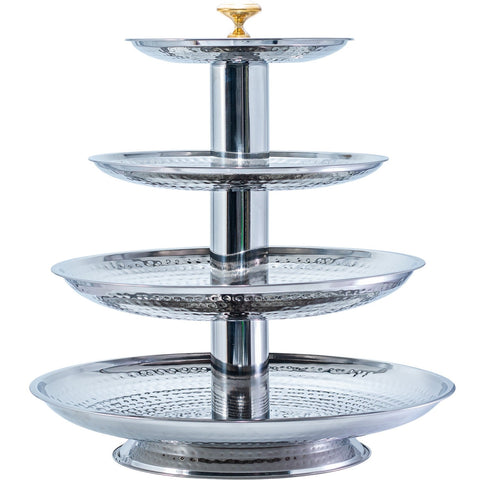 PRESENTOIRE ARGENTÉ DORE 4 COMPARTIMENTS GM L'Atelier de Dadi - vaisselle de luxe - Dakar - Senegal