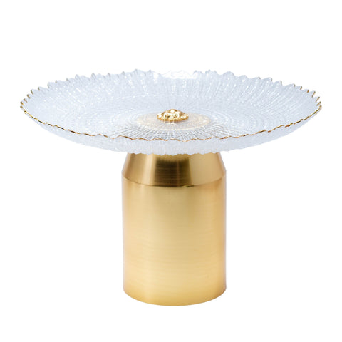 PRESENTOIR 2PCS TRANSPARENT DORE - L'Atelier de Dadi - vaisselle de luxe - Dakar - Senegal