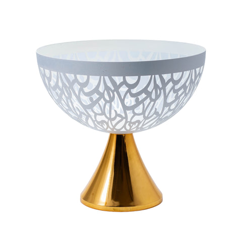 PRESENTOIR ARABIC BLANC DORE - L'Atelier de Dadi - vaisselle de luxe - Dakar - Senegal