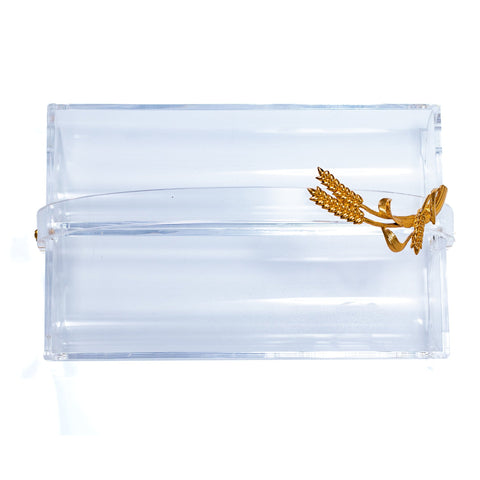 PRESENTOIR PLEXI TRANSPARENT 2 COMPARTIMENTS EPIS DORE L'Atelier de Dadi - vaisselle de luxe - Dakar - Senegal