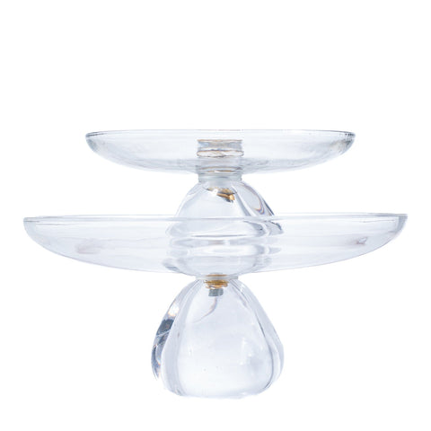 PRÉSENTOIR VASE EN VERRE TRANSPARENT DORÉ - GRAND MODÈLE - L'Atelier de Dadi - vaisselle de luxe - Dakar - Senegal