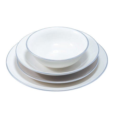 SERVICE 24 PCS BLANC ARGENTE - L'Atelier de Dadi - vaisselle de luxe - Dakar - Senegal