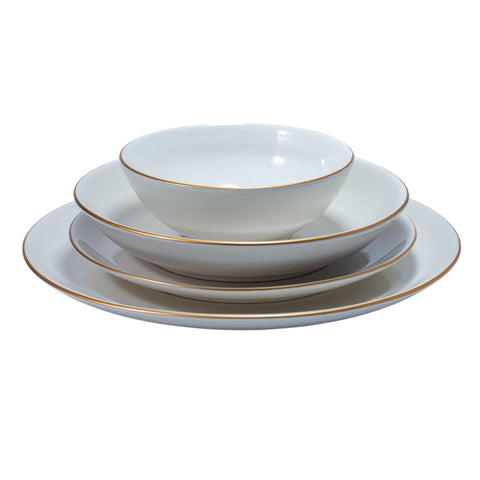 SERVICE 24 PCS BLANC DORE L'Atelier de Dadi - vaisselle de luxe - Dakar - Senegal