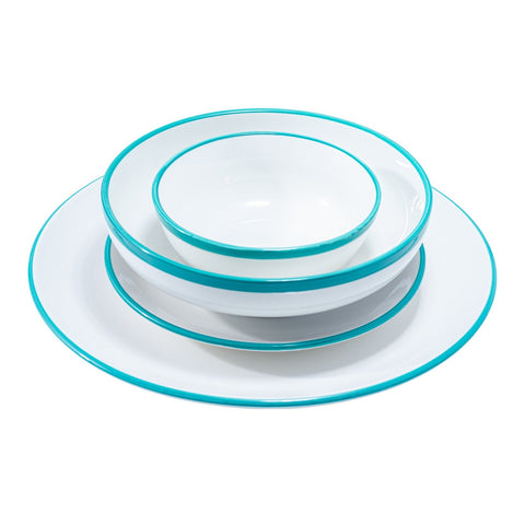 SERVICE 24 PIECES -VERT BLANC - L'Atelier de Dadi - vaisselle de luxe - Dakar - Senegal