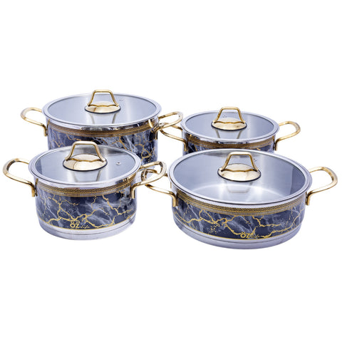 SERVICE MENAGERE 8 PCS NOIR DORE FOND ARGENTE L'Atelier de Dadi - vaisselle de luxe - Dakar - Senegal