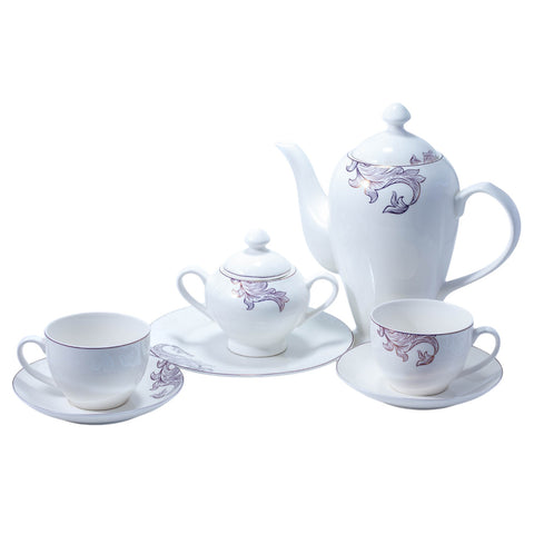 SERVICE THE BLANC GRIS 22 PCS L'Atelier de Dadi - vaisselle de luxe - Dakar - Senegal