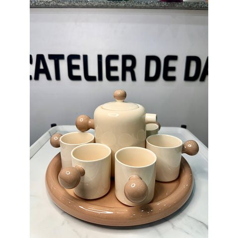 SERVICE THÉ NUDE 9 PCS - L'Atelier de Dadi - vaisselle de luxe - Dakar - Senegal