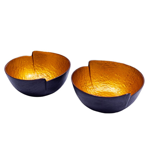 SOUCOUPE NOIR DORE 6 PCS L'Atelier de Dadi - vaisselle de luxe - Dakar - Senegal