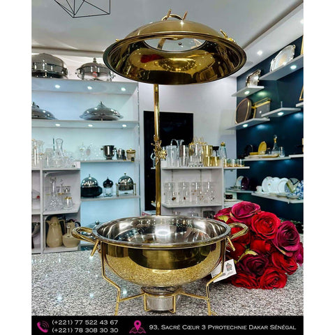 SOUPIERE CHAFING DORE MM - L'Atelier de Dadi - vaisselle de luxe - Dakar - Senegal