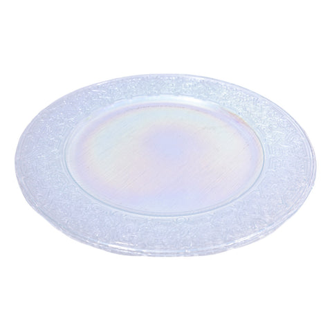 SOUS-ASSIETTE TRANSPARENT ARC EN CIEL ARGENTE 6 PCS L'Atelier de Dadi - vaisselle de luxe - Dakar - Senegal