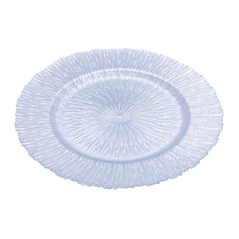 SOUS ASSIETTE ARGENTE FORME PLISSE 6 PCS GM L'Atelier de Dadi - vaisselle de luxe - Dakar - Senegal