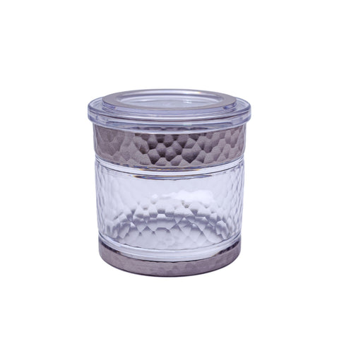 SUCRIER PLEXI TRIO SEMI TRANSPARENT 2 BANDES GRIS COUVERCLE TRANSPARENT GRIS 3 PCS L'Atelier de Dadi - vaisselle de luxe - Dakar - Senegal