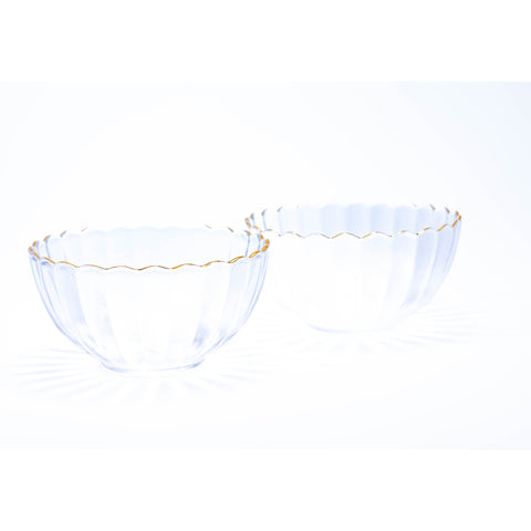 Soucoupe Transparente avec Bordure en Forme de Dentel - L'Atelier de Dadi - vaisselle de luxe - Dakar - Senegal