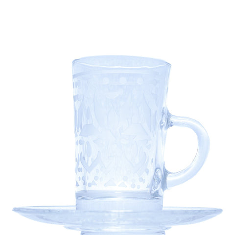 TASSE À THÉ TRANSPARENT ARGENTE - L'Atelier de Dadi - vaisselle de luxe - Dakar - Senegal