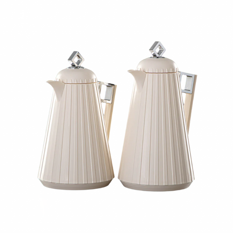 THERMOS DUO BLANC MANCHE TRASPARENTE 0,7L-1L - L’Atelier de Dadi - Vaisselle de luxe - Sénégal