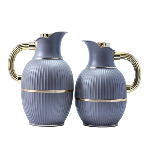 THERMOS DUO GRIS FONCE DORE 0,7L/1L L'Atelier de Dadi - vaisselle de luxe - Dakar - Senegal