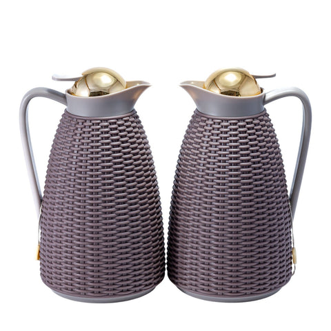 THERMOS DUO MARON DORE 1L L'Atelier de Dadi - vaisselle de luxe - Dakar - Senegal