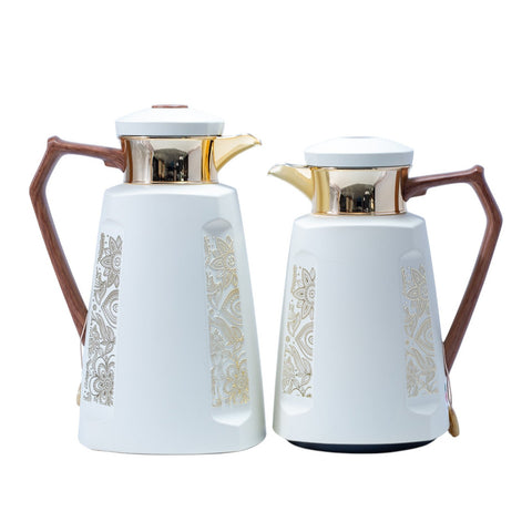THÉIÈRE DUO 0,7L/1L BEIGE BOISE DORE MOTIF DORE L'Atelier de Dadi - vaisselle de luxe - Dakar - Senegal