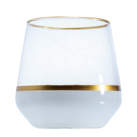 VERRE A BOISSON 6 PCS TRANSPARENT BLANC DORÉ - L'Atelier de Dadi - vaisselle de luxe - Dakar - Senegal