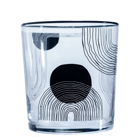 VERRE A BOISSON TRANSPARENT NOIR 7 PCS - L'Atelier de Dadi - vaisselle de luxe - Dakar - Senegal