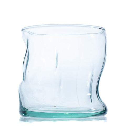 VERRE A BOISSON TRANSPARENT REFLET VERT FORME DÉFORMÉE 6 PCS - L'Atelier de Dadi - vaisselle de luxe - Dakar - Senegal