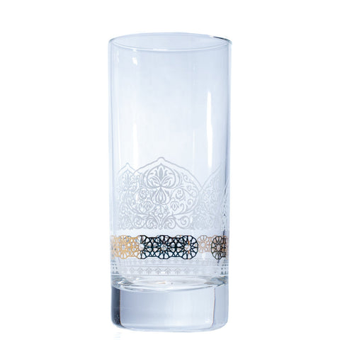 VERRE A EAU TRANSPARENT DORE DISQUE 6 PCS - L'Atelier de Dadi - vaisselle de luxe - Dakar - Senegal