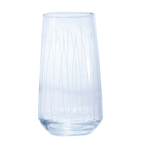 VERRE A EAU TRANSP ARGENTE AVEC RAYURE BLANC 6 PCS - L'Atelier de Dadi - vaisselle de luxe - Dakar - Senegal
