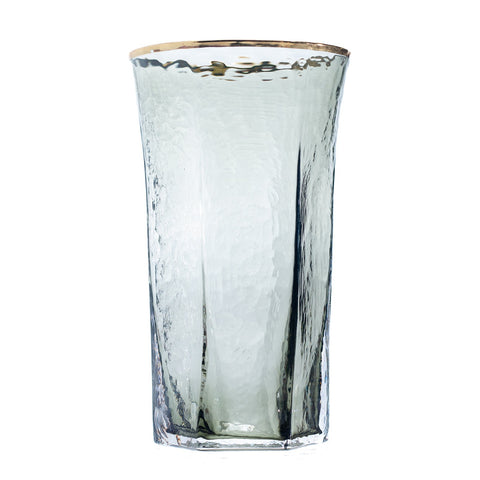 VERRE A EAU TRANSP NOIR DORE 6 FACE 4PCS - L'Atelier de Dadi - vaisselle de luxe - Dakar - Senegal