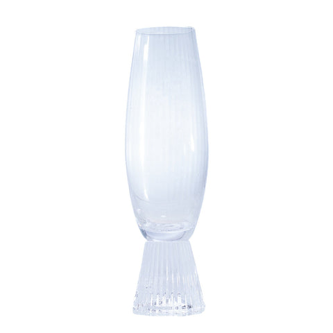 VERRE A PIEDS TRANSPARENT RAYE FORME VASE 6 PCS - L'Atelier de Dadi - vaisselle de luxe - Dakar - Senegal